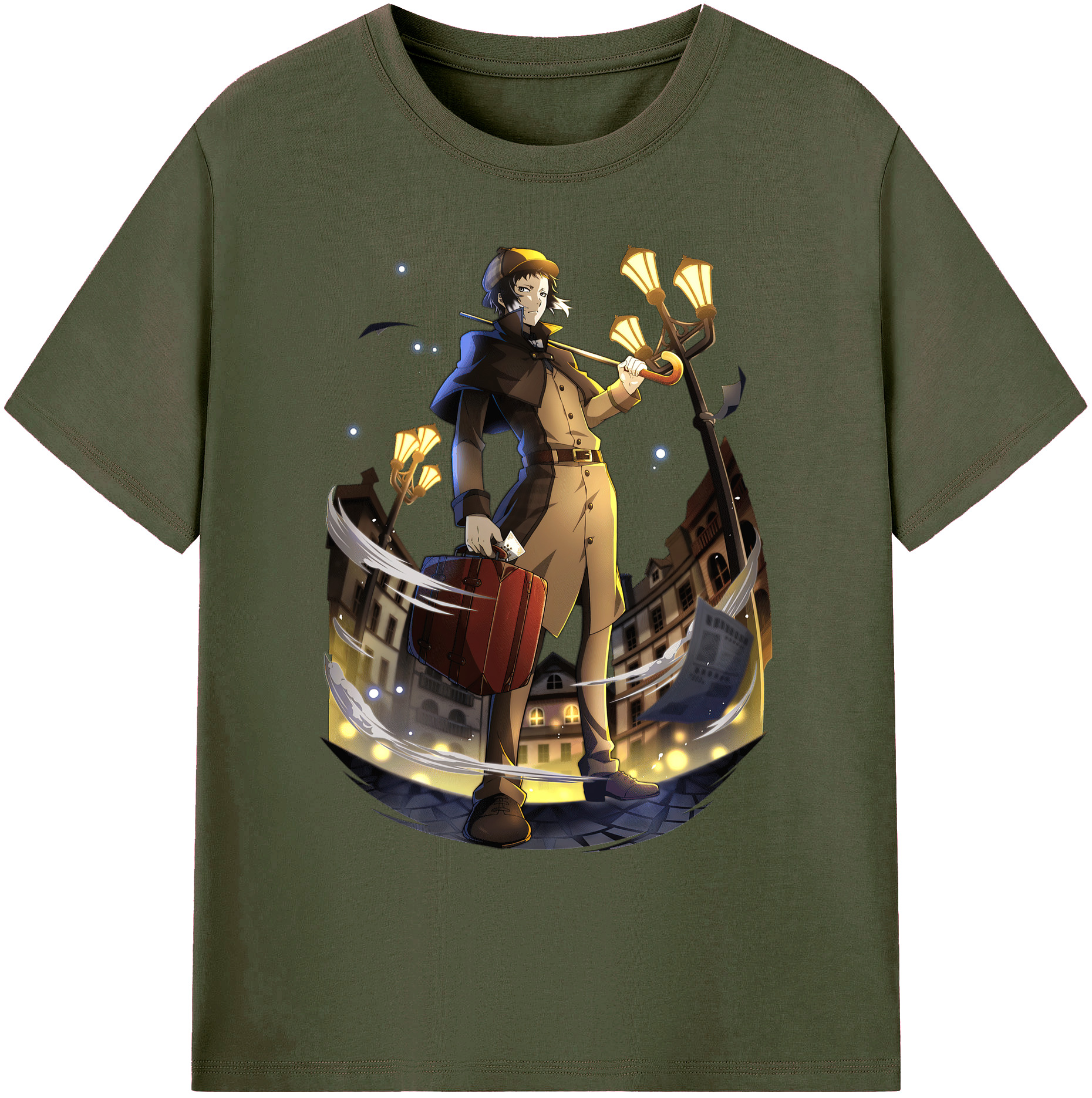 （画像用） 文豪ストレイドッグス Bungo Stray Dogs 綿100％ メンズ半袖Tシャツ｜肌触りやわらか＆通気性